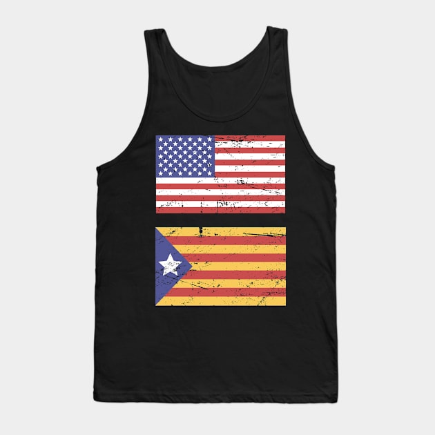 United States Flag & Catalonia Flag Tank Top by MeatMan